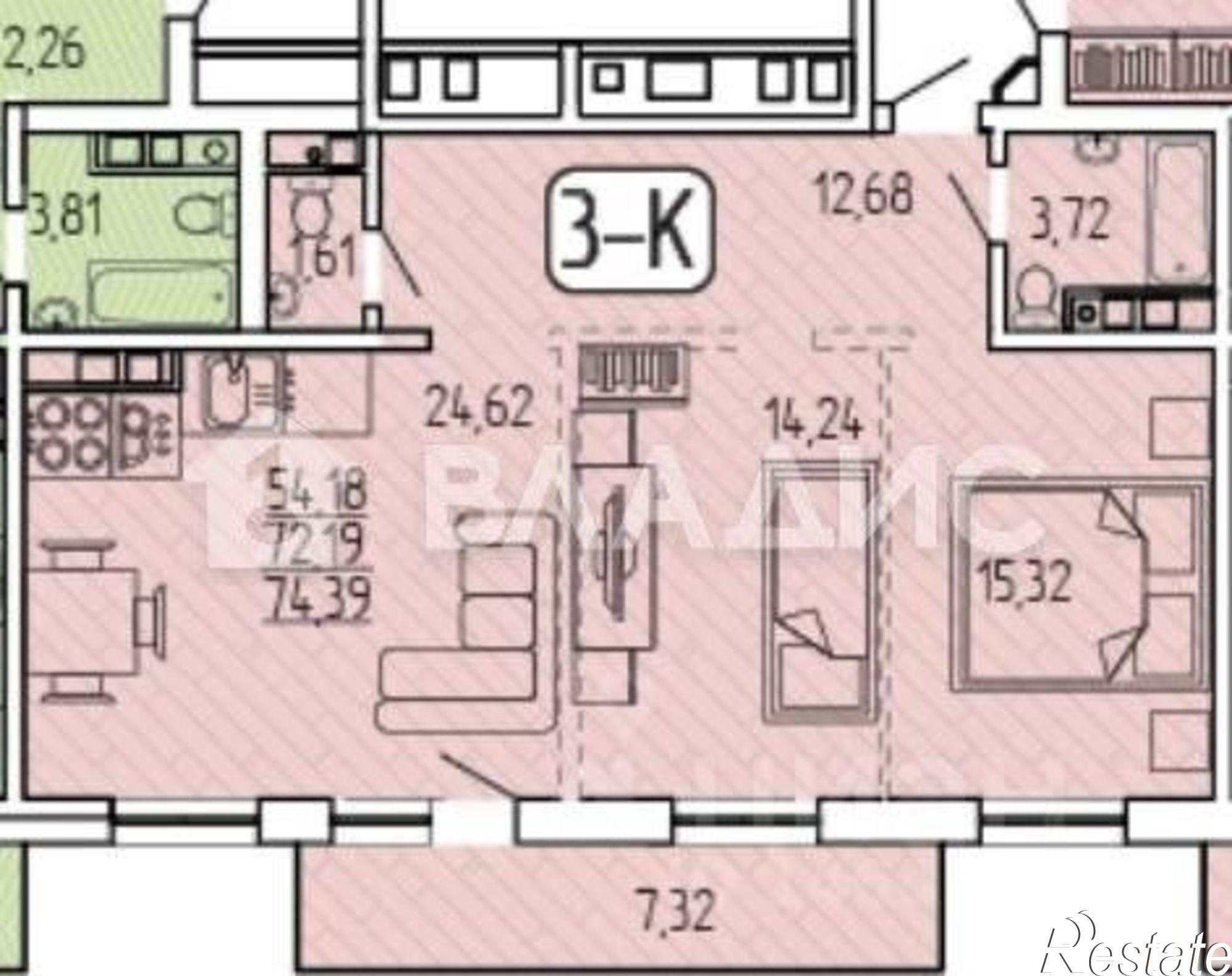 Купить квартиру за 10 300 000 рублей на микрорайон 140Б, 1