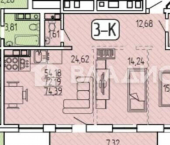 3-комн, 74 кв м, этаж 16/17 ул Алдара Цыденжапова, 4