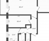 3-комн, 55кв м, этаж 4/5 Тобольская улица, 45