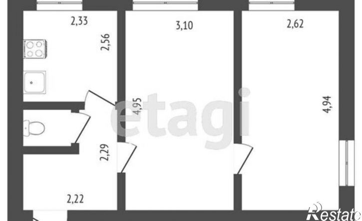 2-комн квартира Кедровый проезд, 2,  д. 2