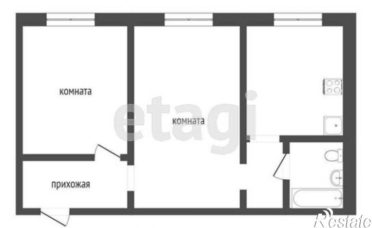 2-комн квартира улица Маяковского, 3,  д. 3