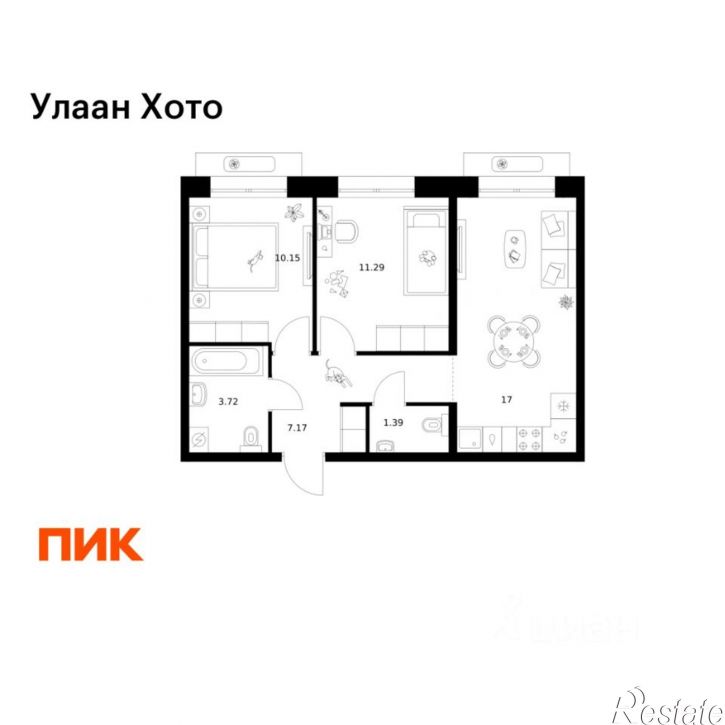 2-комн квартира в новом доме ул Шмидта, 32,  д. 32