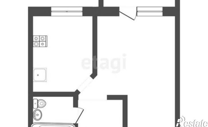 1-комн квартира улица Крылова, 4Г,  д. 4Г