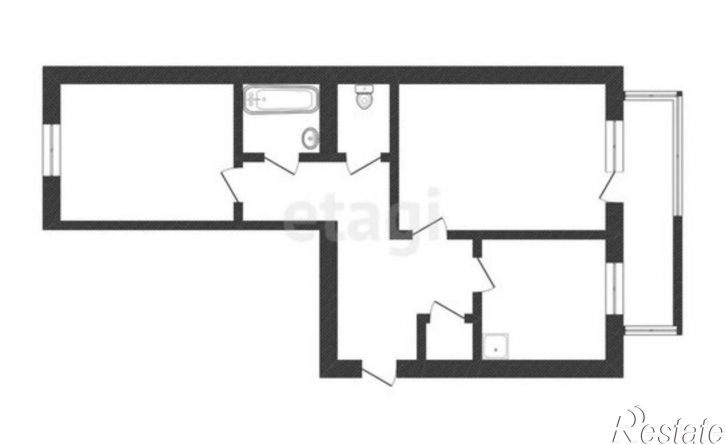 2-комн квартира пр-кт Строителей, 60,  д. 60