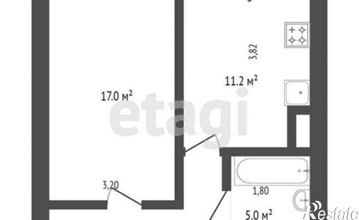 1-комн квартира улица Жердева, 44В,  д. 44В