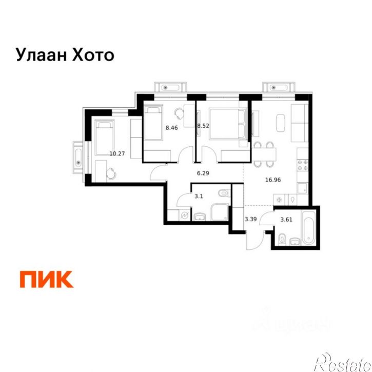 3-комн квартира в новом доме ул Советская, 6/2,  д. 6/2