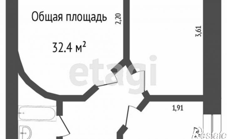 2-комн квартира ул Кирпичная, 1,  д. 1