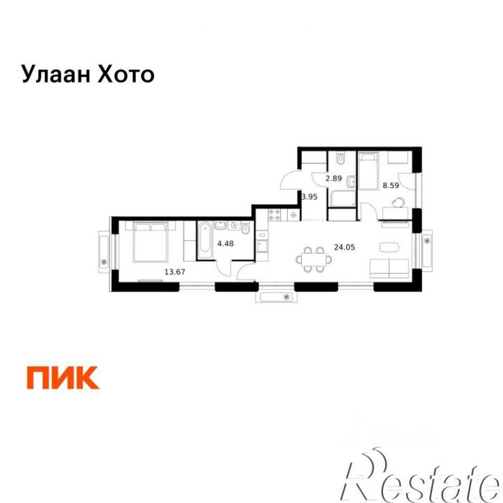2-комн квартира в новом доме улица Шмидта, 30/1,  д. 30/1