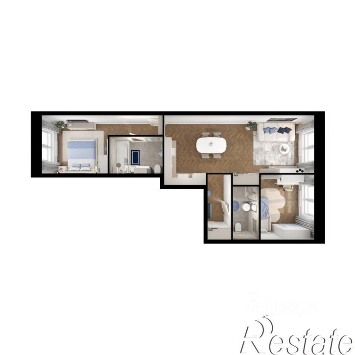 2-комн квартира в новом доме улица Шмидта, 30/1,  д. 30/1